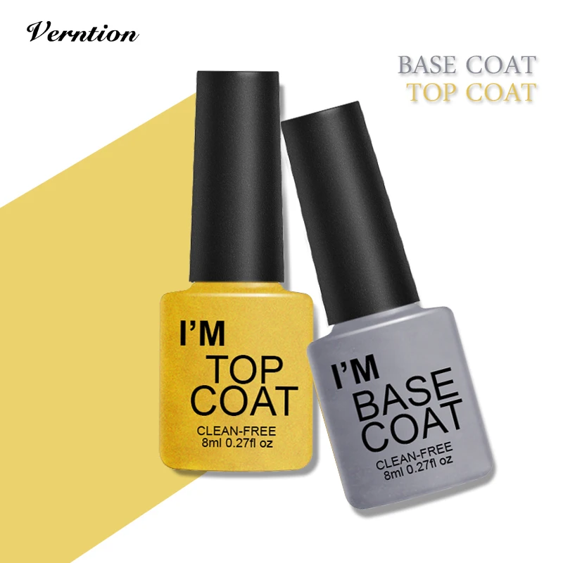 

Verntion 8ml Top and Base Coat UV Gel Nail Polish Gel Varnish Primer GelLak Layer Varnishes Gelpolish Base Top Paint Glue