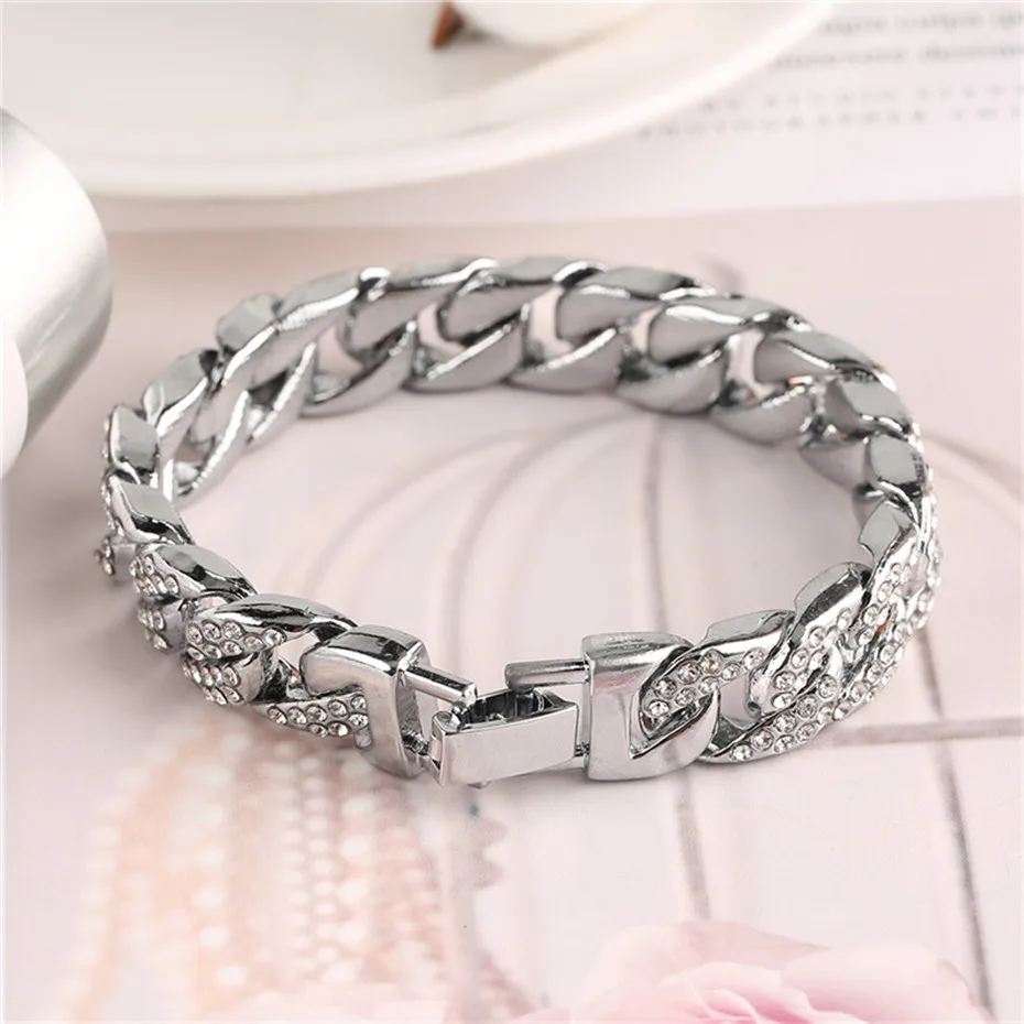 Stylish Gold Silver Metal Crystal Charms Women Bracelets Mother's gifts Fashion Jewelry Mothers Day (7)