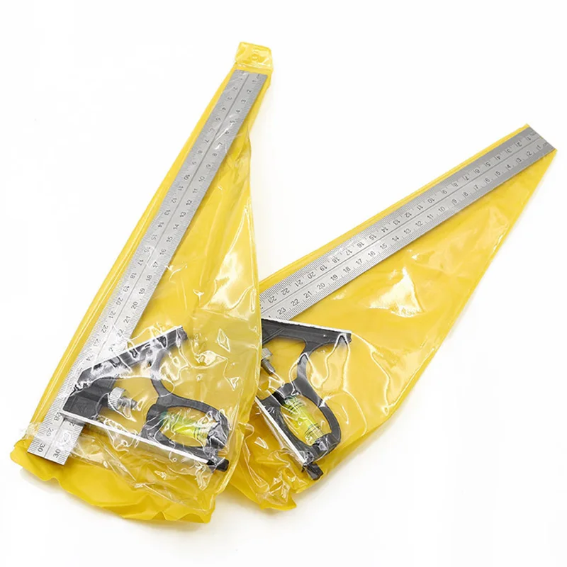 Precise Stainless Steel Measuring Tools Aluminium Combination Squares Ruler Level 12" (300mm)