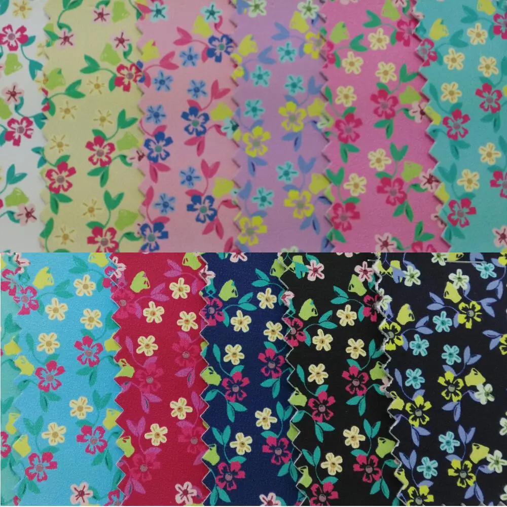 P83 New Floral Fabric Fabric For Diy Leather Pu Eco Leather With