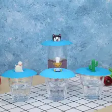 Милые Мультяшные силиконовые термостойкие пыленепроницаемые герметичные чашки многоразовые крышки чаши анти-пылезащитные уплотнительные чашки крышка кофейной чайной чашки крышка