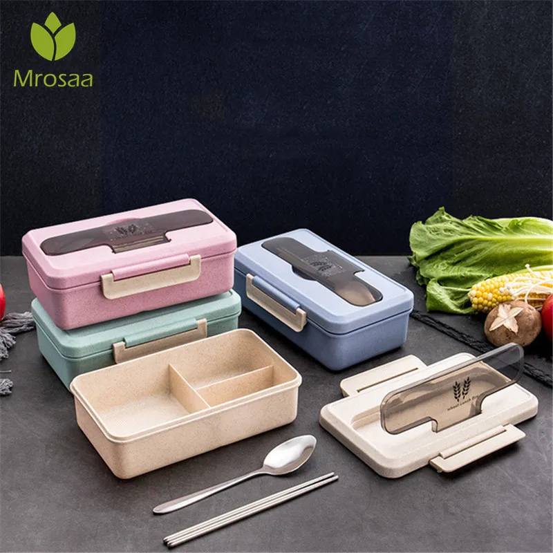 

800ml Healthy Environmental Protection Material Lunch Box Microwave Dinnerware Food Storage Lunch Box Wheat Straw Bento Boxes