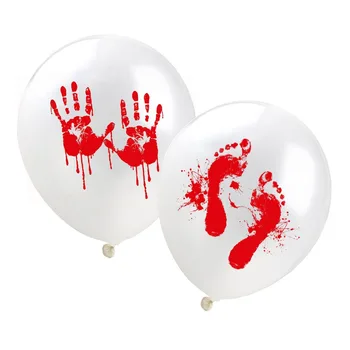 

200pcs 12Inch Printed Latex Balloons Halloween Foot Hand Blood Baloon Halloween Party Decorations Ballon Event Party Supplies