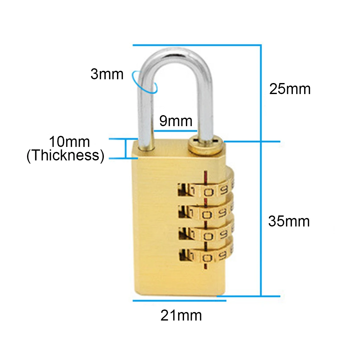 Buy Mini 4 Digits Number Password Code Lock Combination Padlock Resettable For