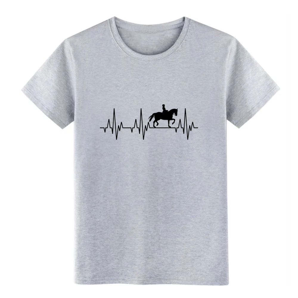 نبضات الخيول ركوب تسخير سباق الفروسية بواسطة قماش t قميص الرجال خلق المحملة قميص جولة طوق الربيع الخريف التي شيرت