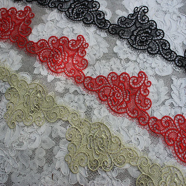 

5Yards/lot 7.5CM Embroidery Water Soluble Lace Trim Venice DIY Handmade Lace Trimmings for Garments LSHB317