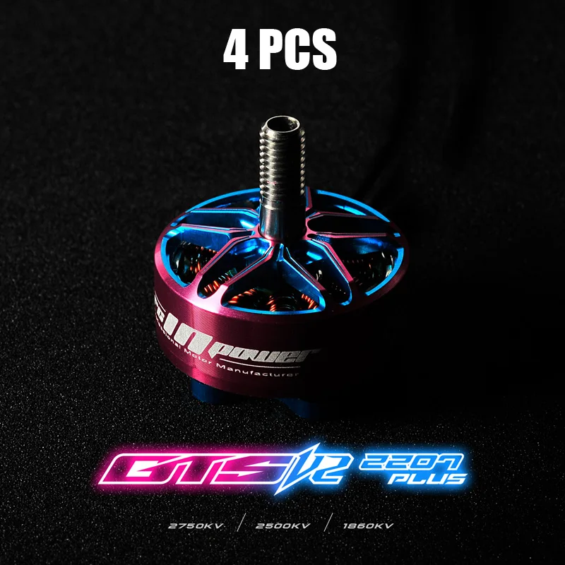 

4PCS RCINPOWER GTS-V2 2207PLUS Racing Motor 2750KV-4S 1860KV-6S 2500KV-4S for RC Drone Spare Parts FPV Violence