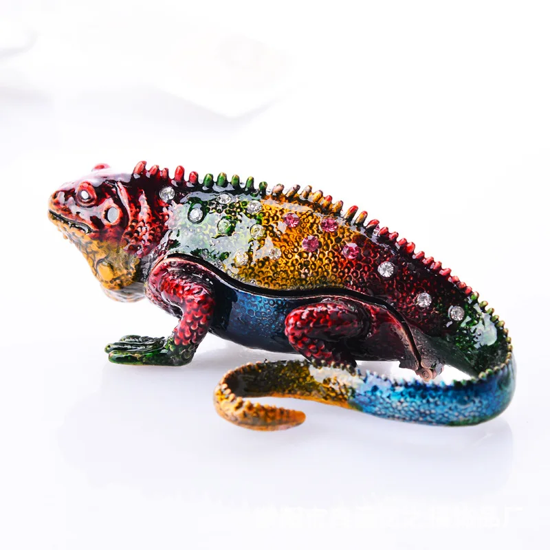 

YUNGE Metal lizard Design Jewelry Box ring box with Gift Box Packing Trinket Box Gold Ring Holder Collectible Figurine Gift
