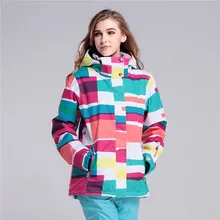 Женская ветрозащитная водонепроницаемая зимняя горнолыжная куртка GSOU SNOW, горные лыжи куртка женская, сноуборд куртка женская, горнолыжный костюм женский, курточка лыжная женская