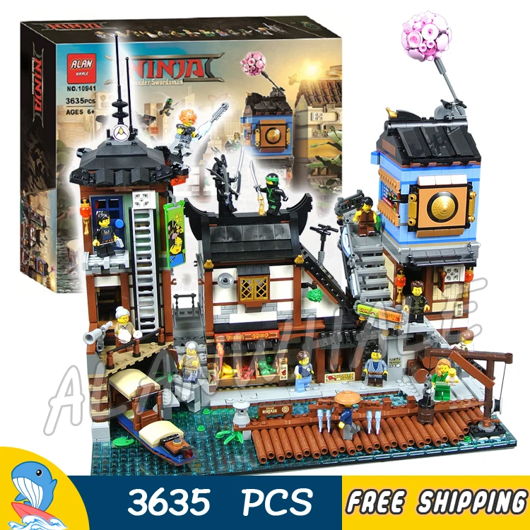 

3635pcs Ninja Movie City Docks Harbor Boat House Old World 10941 Model Building Blocks Assemble Toys Bricks Compatible With lego