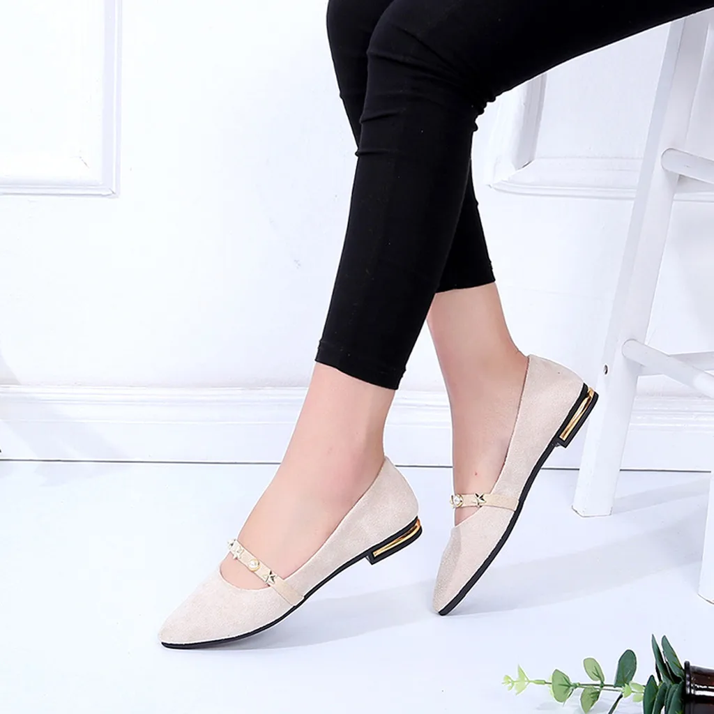 noir Des Chaussures Casual Pointues Femmes Zapatos Profonde Simples Bouche Sauvage rose Dames Beige Plates Peu Mujer Muqgew 16 qxXntaa