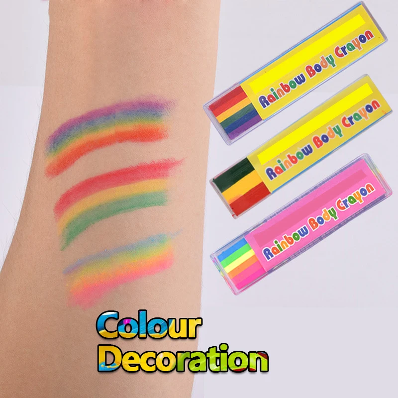 

Body Art Painting Toys for Kids Face Paint Makeup Drawing Pigment Rainbow Colored Painting Stick Pen Children Party Gift