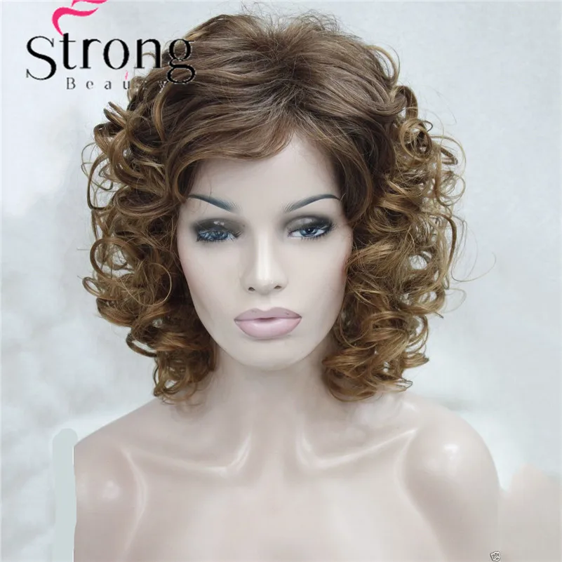 E-9948 27+33T27 Dark Auburn and Strawberry Blonde mix Curly 14 Synthetic Hair Women's Wig (8)