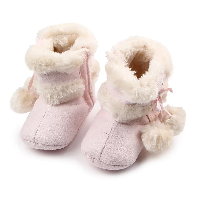 

New Cozy Baby Shoes 5 Colors Winter Baby Girl Tie Up Booties Newborn Toddlers Kid Cozy Crib Shoes