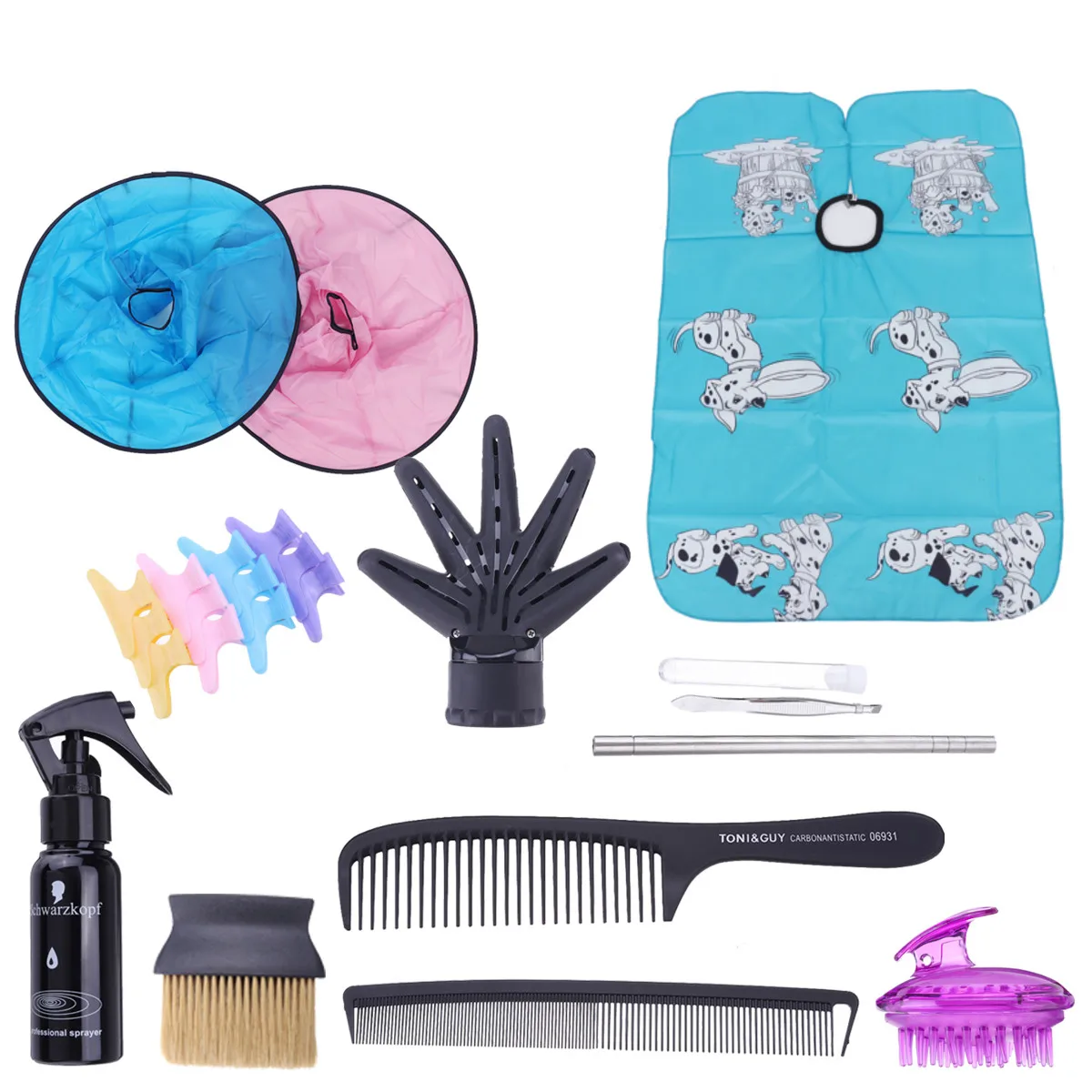 

Hair Haircut Accessories Set Neck Face Duster Soft Brush Comb Hair Wrap Cutting Cloak Barber Hairdressing Cape For Salon Child