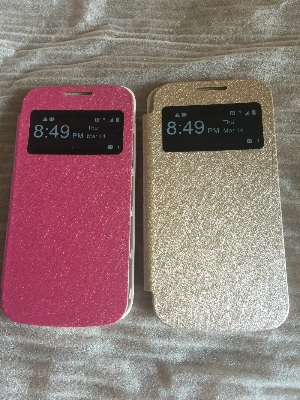 Роскошный умный кожаный флип чехол jinsuli с окошком спереди для samsung galaxy S4 mini i9190 i9192