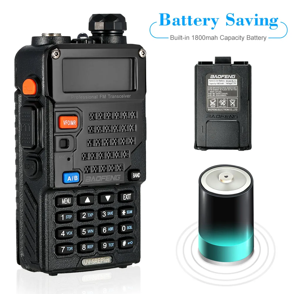 Baofeng UV-5RE Plus портативная радио двухсторонняя радиостанция рация 5 Вт vhf uhf двухдиапазонный коммуникатор Портативный Трансивер