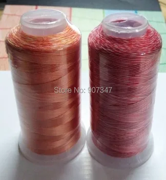 

Free shipping popular Simthread 100% rayon embroidery machine variegated color thread 4000m x 10 cones/set