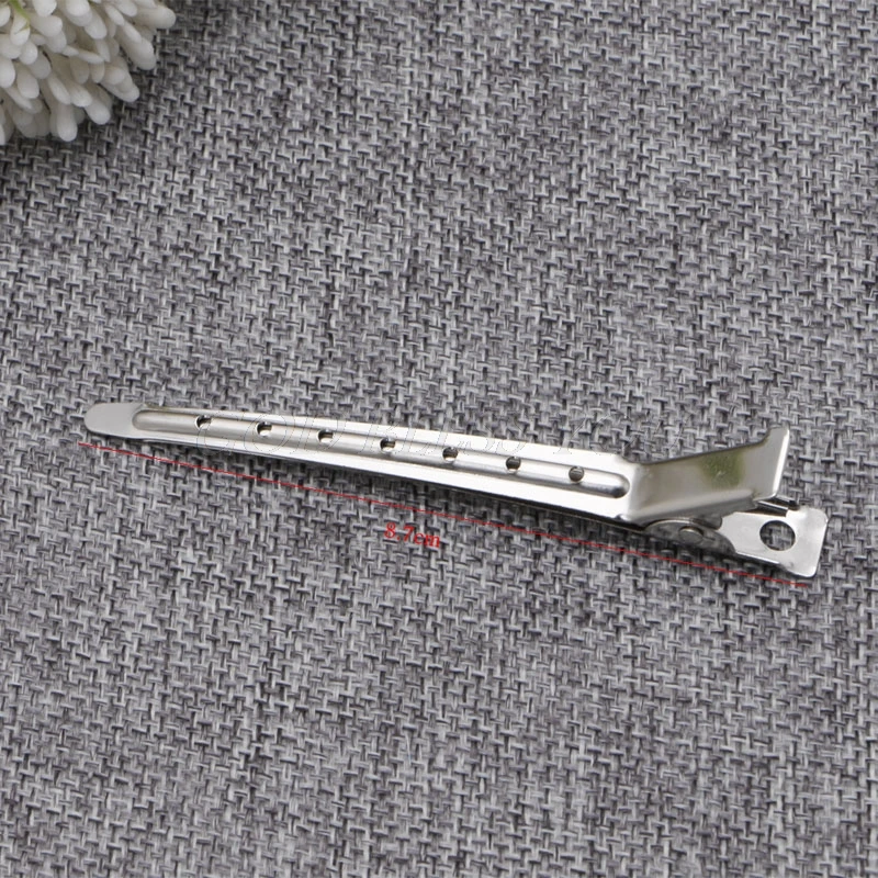 10pcs Hair Clips Stainless Steel Hairdressing Duck Bill Alligator Clips