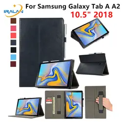 Премиум из искусственной кожи флип чехол для samsung Galaxy Tab A A2 10,5 2018 T590 T595 SM-T590 SM-T595 Смарт сна проснулся обложка + стилус + пленка