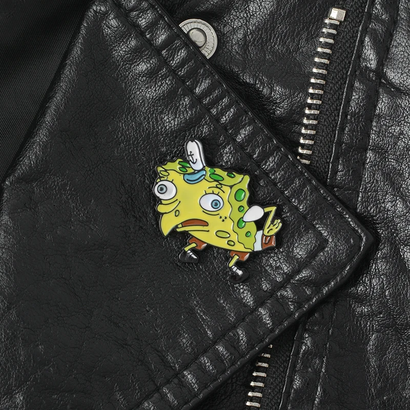 

Cartoon Character Mocking Sponge Backpack Bags Hats Leather jeckets Accessories Cartoon Pins and brooches Gifts for kids
