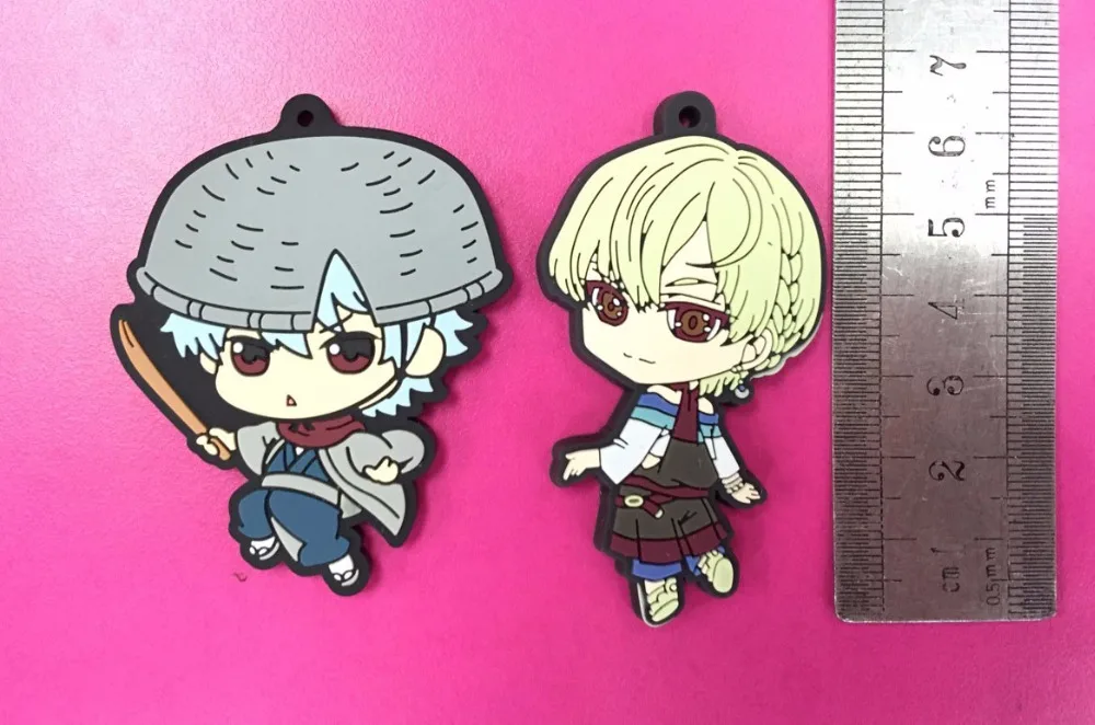 2 шт./лот Gintama аниме брелок Sakata Gintoki Toushirou пятиконечная звезда Шимура Shinpachi Okita Sougo