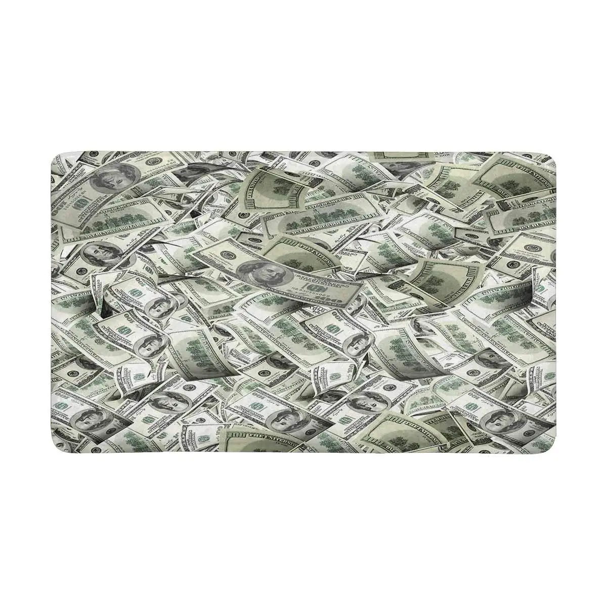 Funny Flying Banknotes of Dollars Currency Money Indoor Doormat Latex