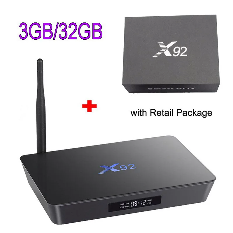 X92 Amlogic S912 Восьмиядерный Android 7,1 ТВ приставка 3 ГБ 32 ГБ 2,4/5,8G двойной Wifi 4K H.265 BT4.0 Смарт медиаплеер приставка - Цвет: X92 3G 32G With Box