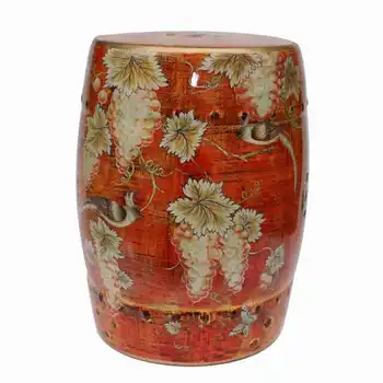 

Maple Leaf Art Jindezhen dressing table ceramic garden stool Chinese ceramic drum stool bathroom modern ceramic stool
