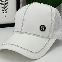 Бейсбольная кепка с бриллиантовым украшением, крутая бейсбольная кепка с сеткой, красивая модная женская кепка