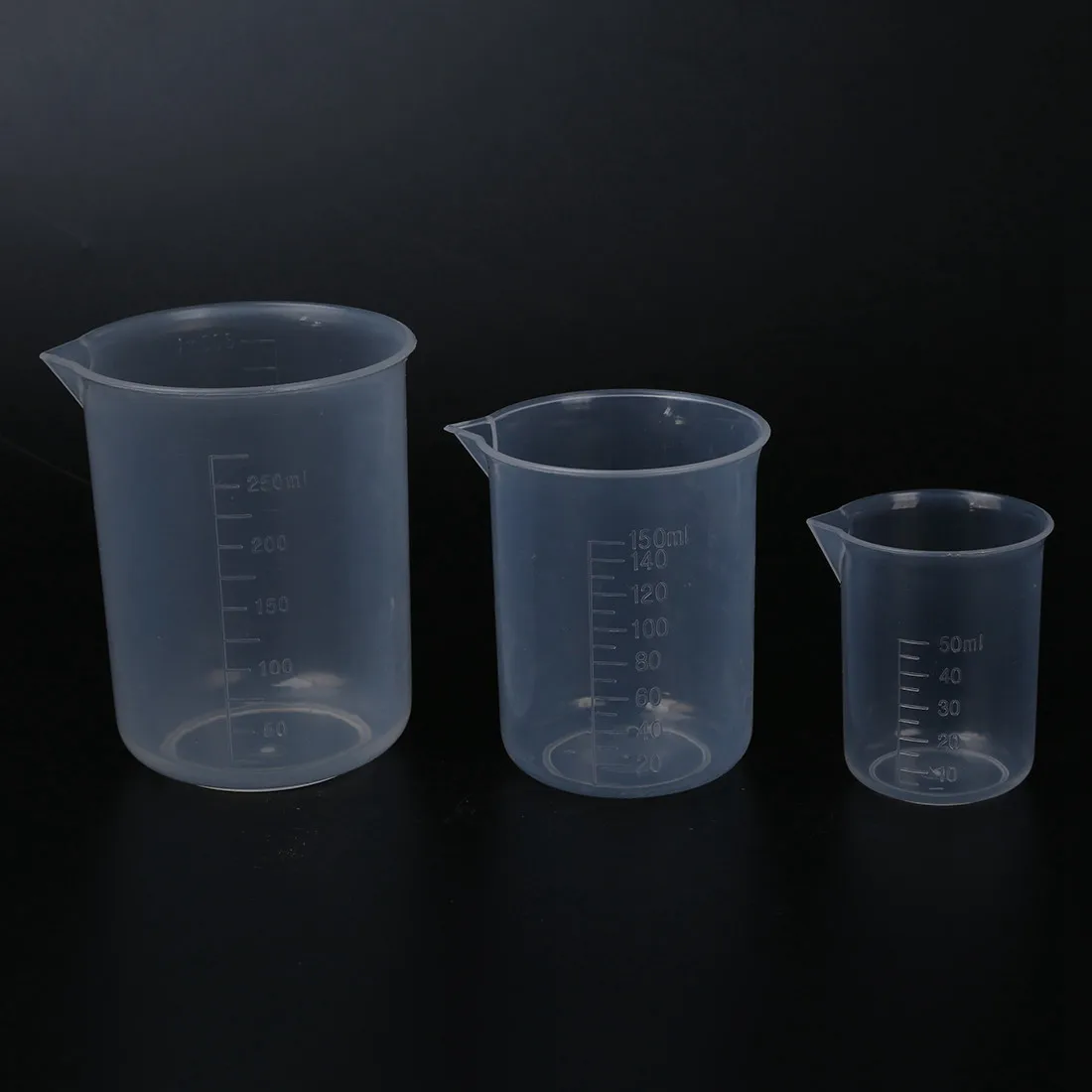 

50 150 250 ml Laboratory transparent plastic 3 pcs measuring cup Measuring cup tool