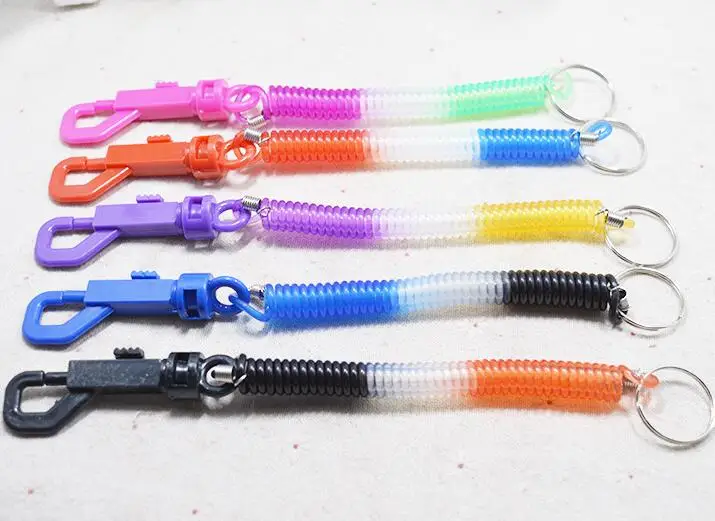 Hot Sale! 2000 pcs Elastic Spring Coiled Plastic Key Chain Key Ring