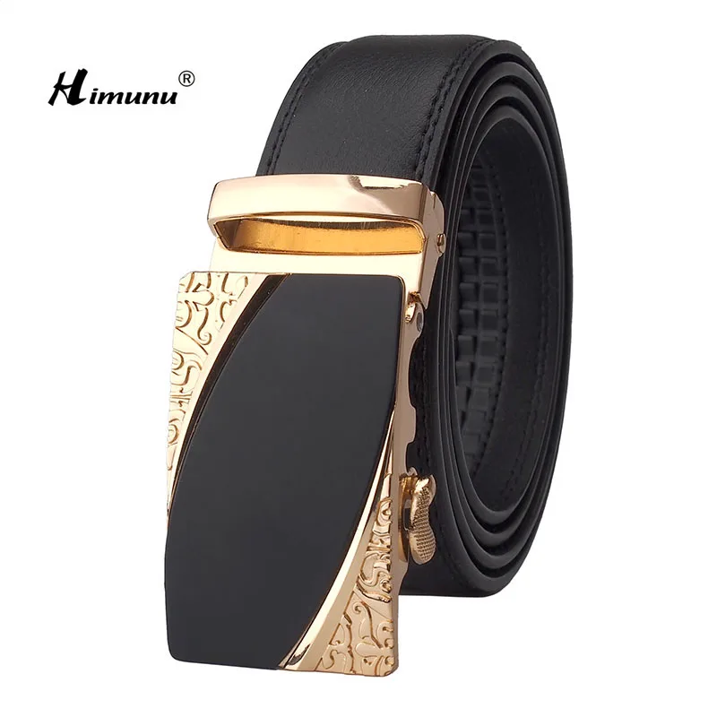 [Himunu] Luxury Brands Alloy Automatic Buckle Belts for Men Carving
