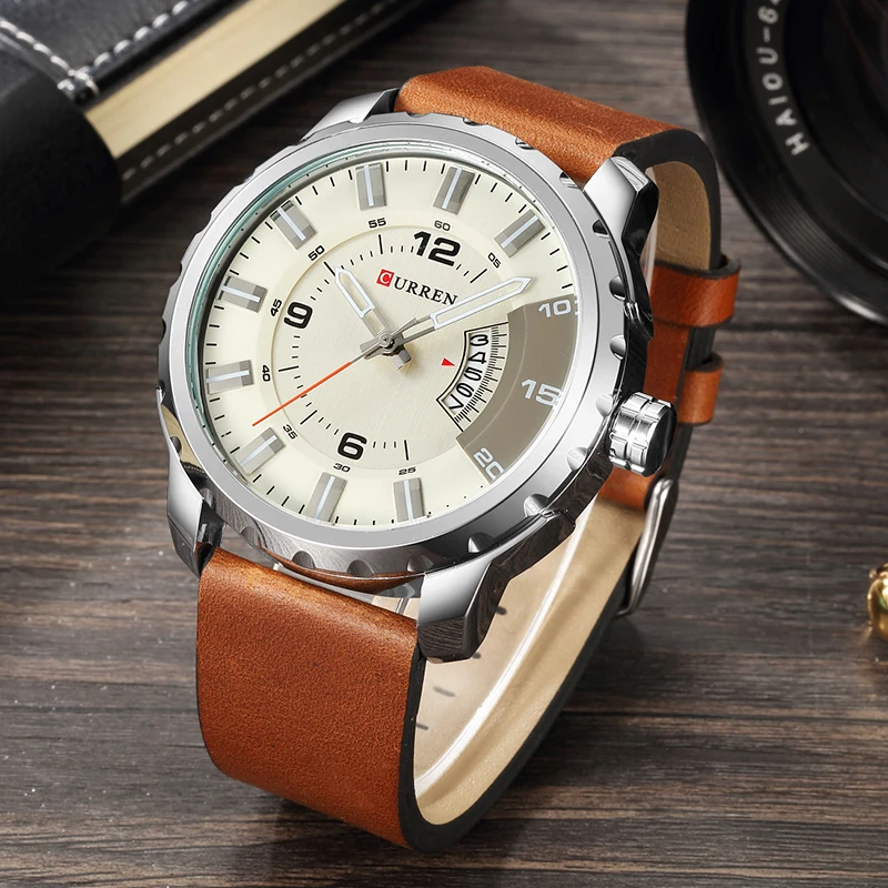 

Big Dial Sports Style Mens Watches Top Brand Luxury Fashion Sports Wristwatch Clock Men Quartz Watch Relogios Curren Watch 8245