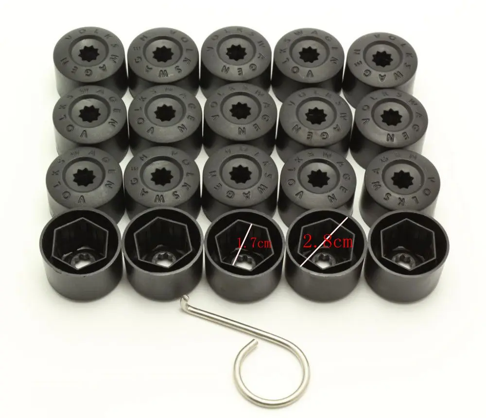 20Pcs/Set Car Wheel Lug Nut Center Cover Bolt Caps 1K0 601 173 Fit For