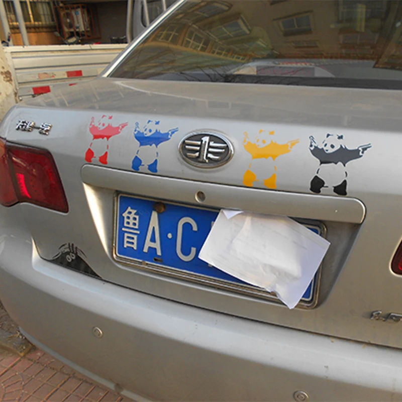 Панда с пистолетами виниловое искусство украшение автомобиля|bumper sticker|art bumper