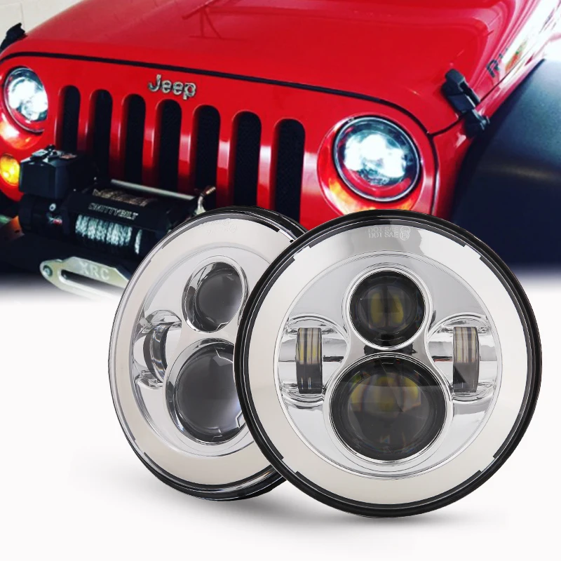 DOT 7 inch LED Projection Headlight Kit For Jeep Applications 7" Led