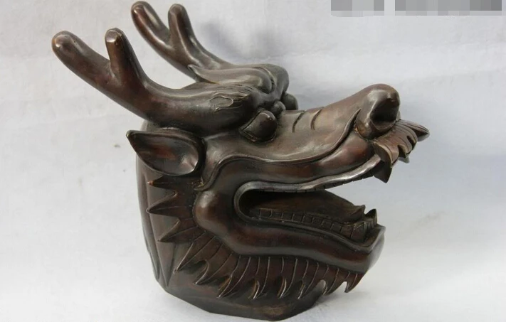

Collectible bronze S2706 10 Chinese old Copper Bronze Famous shuxiang Twelve Zodiac Dragon Head Statue B0403