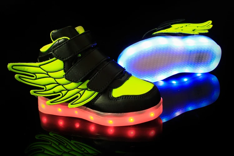 Модные СВЕТОДИОДНЫЙ Световой для детей повседневная обувь светящееся Зарядное устройство USB для мальчиков и девочек, кроссовки с 7 видов цветов, с подсветкой;