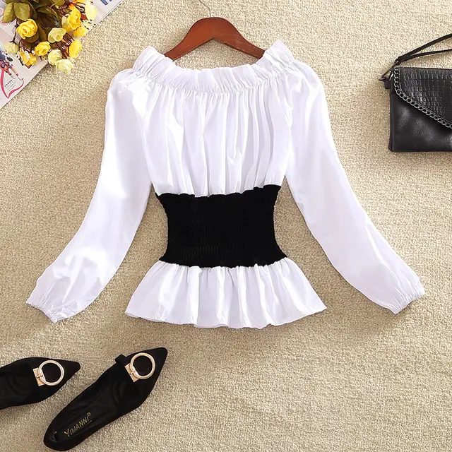 ae01.alicdn.com/kf/HTB1lqOMUgHqK1RjSZFEq6AGMXXaP/Blusa-doce-feminina-camisa-curta-corte-superior-pesco-o-fora-do-ombro-retalhos-cintura-el-stica.jpg_640x640q70.jpg
