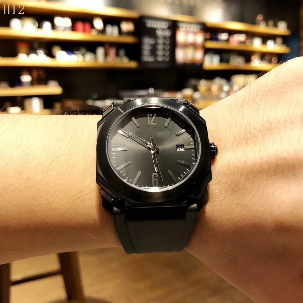 

Full Black Luxury Brand Auto Watch Men Stainless Steel day-date Men's WristWatch President Top Male Clock For relogio masculino