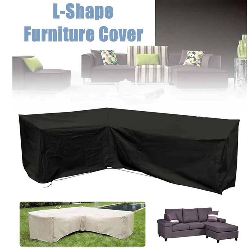 

L Shape Cover Patio Sofa Furniture Couch Cover Waterproof Dustproof for Moving Sunscreen MYDING