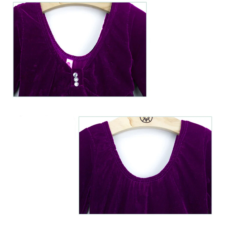 Velvet Splice Cotton Gymnastics Dance Leotard  (2)