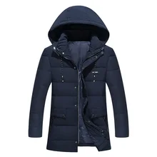 Новая Толстая зимняя мужская одежда с капюшоном