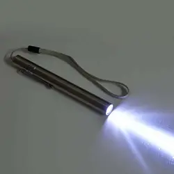 Высокая мода портативный мини фонарик в форме ручки из нержавеющей стали USB Перезаряжаемый Светодиодный Суперяркий Электрический фонарь