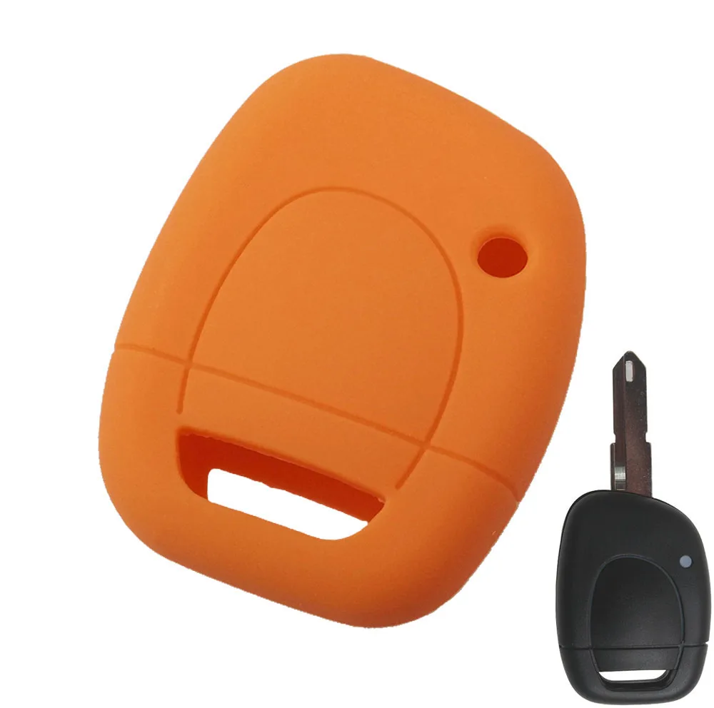 Силиконовый чехол для автомобильного ключа, чехол-брелок для Renault Twingo Clio Kangoo Master Vauxhall Movano - Название цвета: Orange