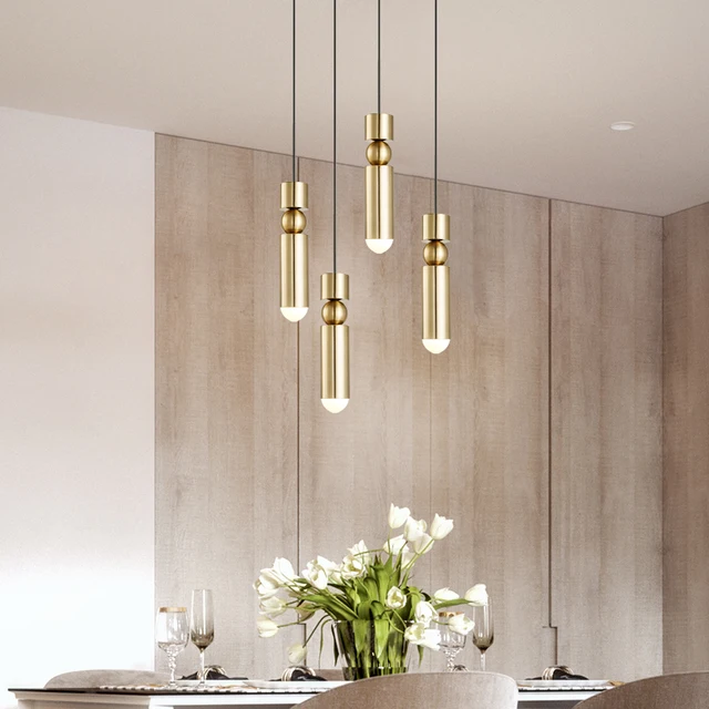 led Pendant Lamp Gold Long Tube light Nordic modern pendant lights