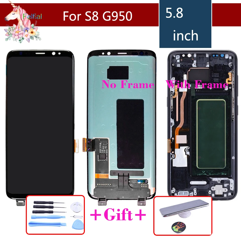 Оригинальный Для SAMSUNG Galaxy S8 ЖК дисплей Экран G950 G950F Дисплей сенсорный дигитайзер