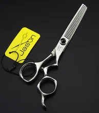 Nova chegou jp440c 6.0 Polegada tesoura de desbaste, tesouras de cabelo profissional com alça curvada para barbeiros de salão de beleza, 1 pçs