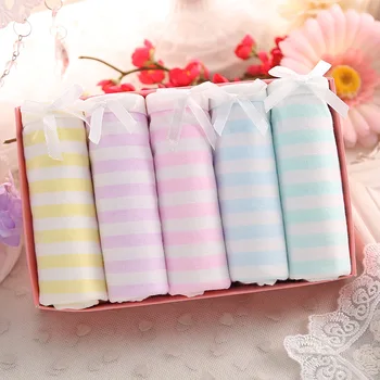 

Free shipping Hot 5pcs/lot underwear Simple navy wind stripe cotton underwear gift Wholesale lovely underwear triangle TD006